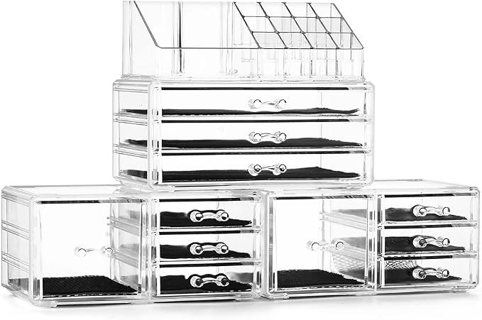 Felicite Home Acrylic Jewelry and Cosmetic Storage Boxes Makeup Organizer Set, 4 Piece | Amazon (US)
