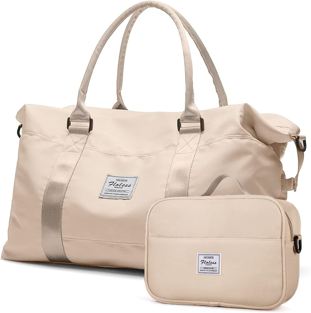 Travel Duffel Bag,Sports Tote Gym Bag,Shoulder Weekender Overnight Bag for Women with Toiletry Ba... | Amazon (US)