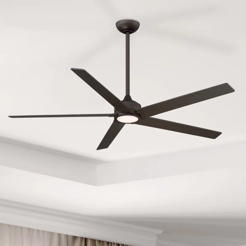 60'' 5 - Blade LED Standard Ceiling Fan with Remote Control and Light Kit Included | Wayfair North America