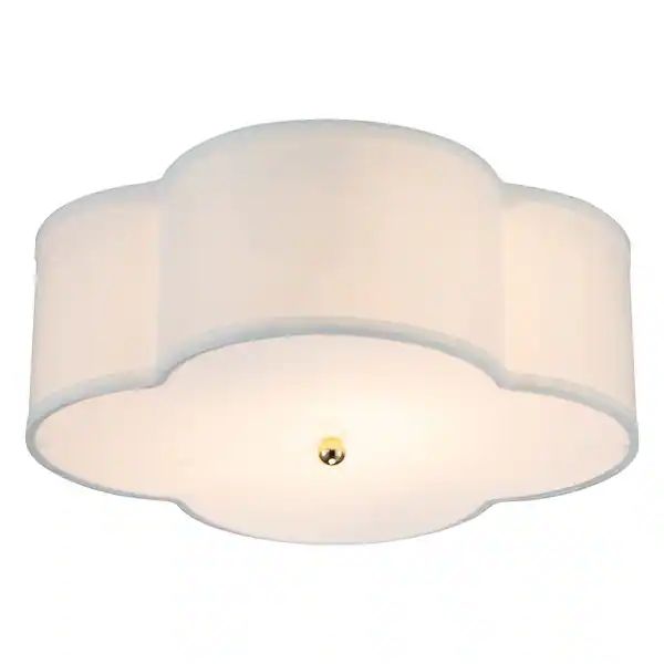 2-Light White Linen Flush Mount with Acrylic diffuser | Bed Bath & Beyond