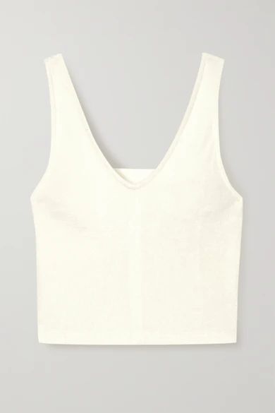 calé - Coco Cropped Terry Tank - White | NET-A-PORTER (US)