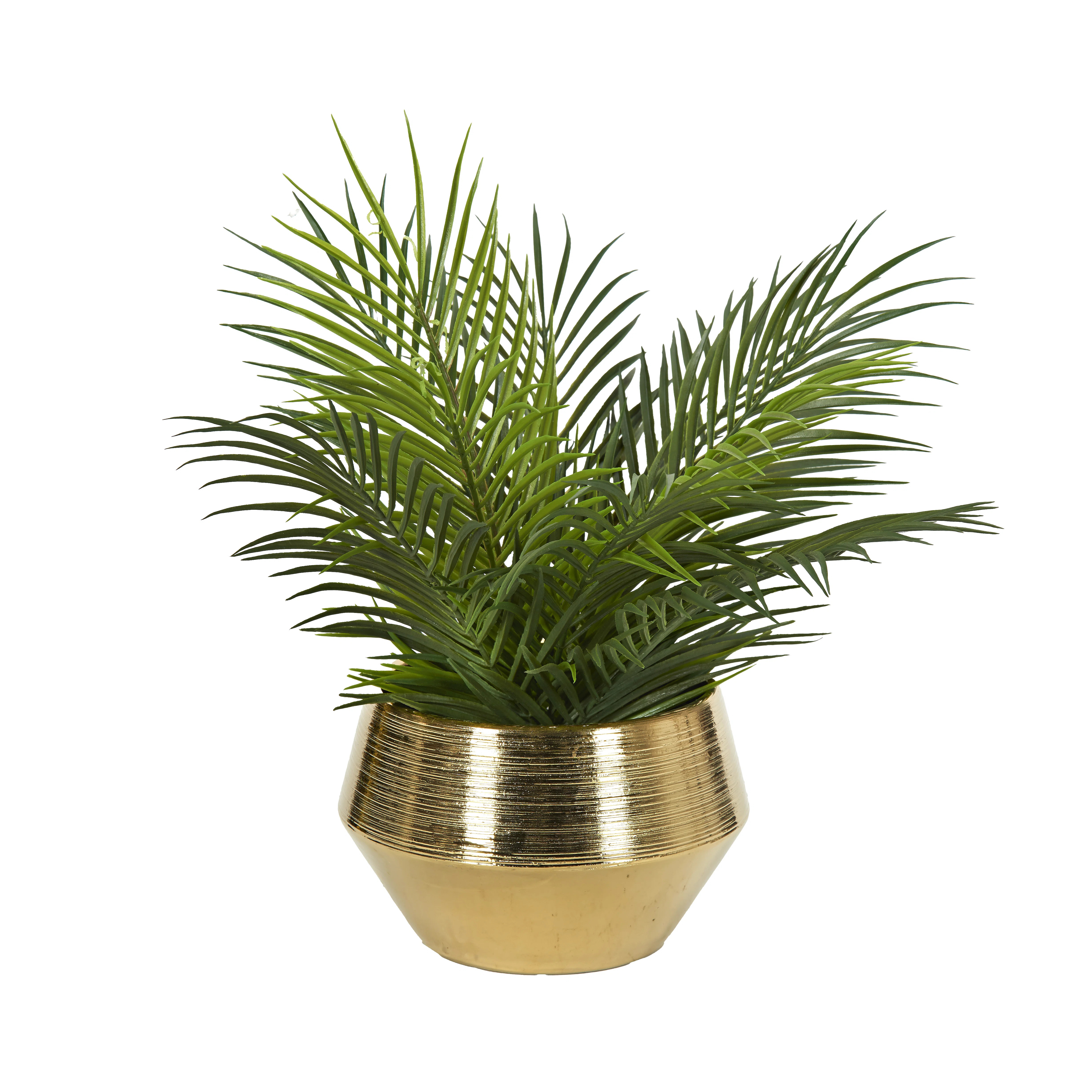 Palm Branches in Gold Ceramic Pot | Wayfair North America
