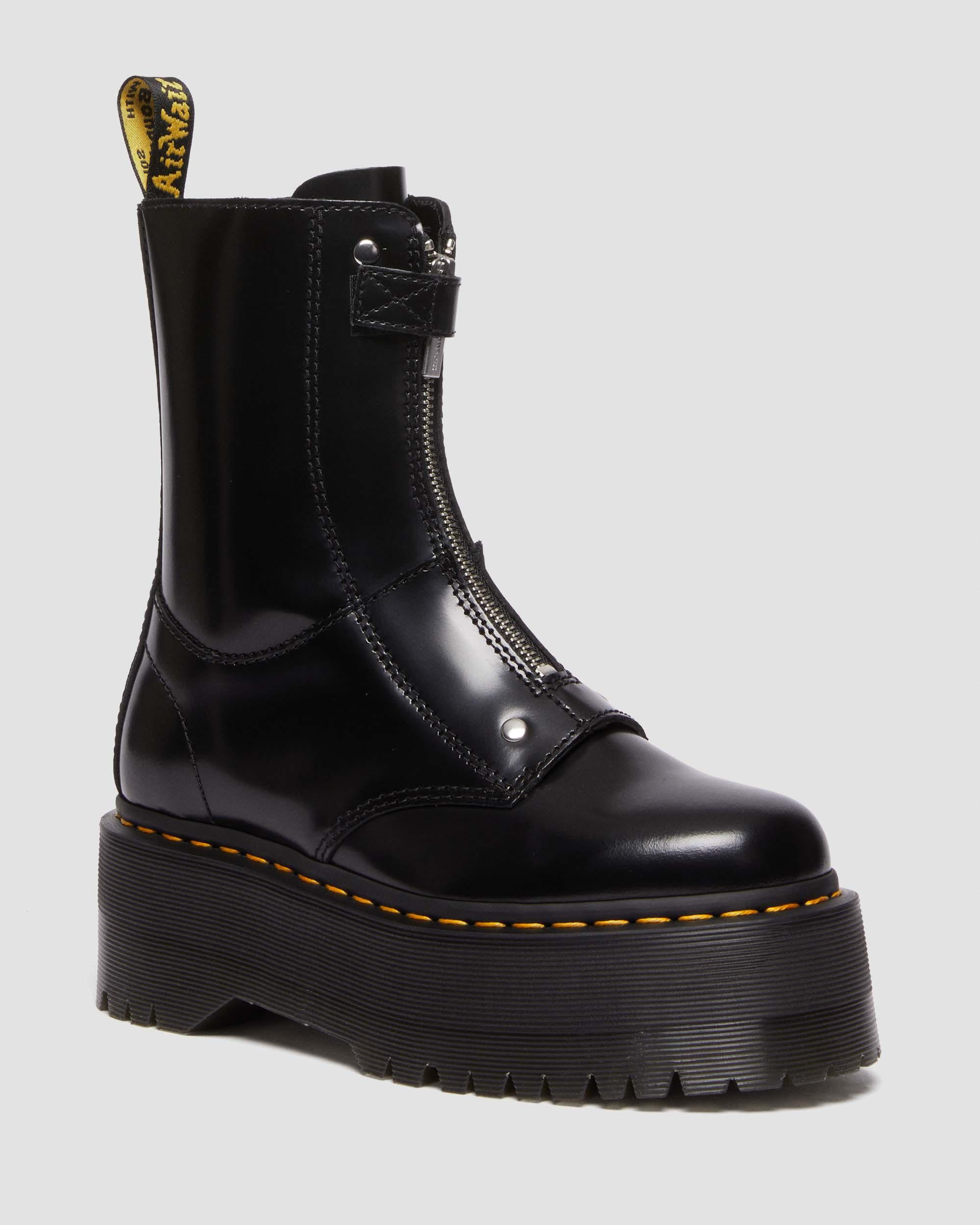Jetta Hi Max Leather Platform Boots in Black | Dr. Martens | Dr. Martens