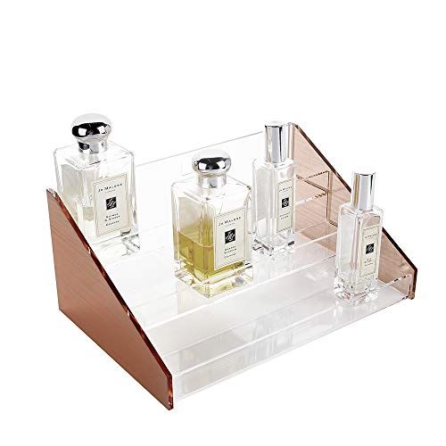 Moosy Life Rose Gold Desktop Acrylic 3 Layers Perfume Organizer, Display Stand | Amazon (US)