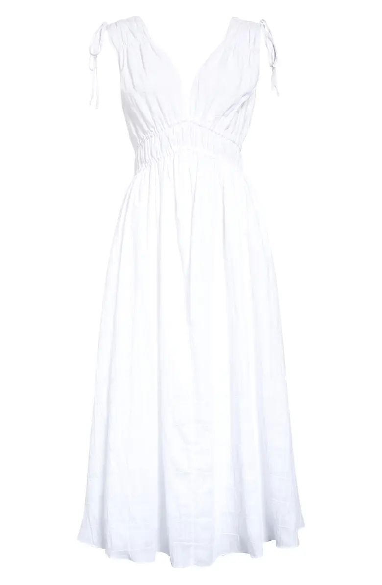 Madewell Joanna Smocked Windowpane Midi Dress | Nordstrom | Nordstrom