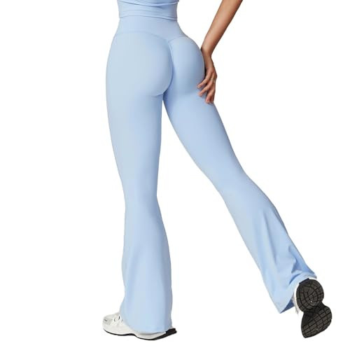 Womens Yoga Pants High Waisted Flare Leggings Tummy Control Bootcut Workout Pants Stretch Yoga Pants Blue | Amazon (US)