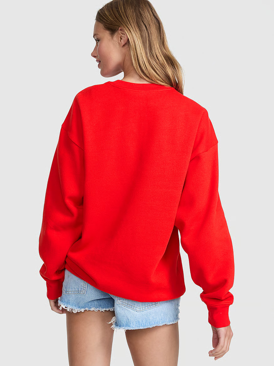 Buy Ivy Fleece Crew Sweatshirt, Bright Vermillion Game Day - Order Hoodies & Sweatshirts online -... | Victoria's Secret (US / CA )