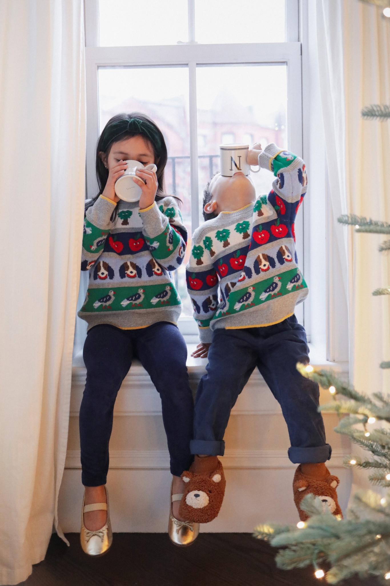 40% off Boden kids this weekend with sibling matching and mom & mini matching options!

They also make the best easy-to-zip kids winter coats that I’ve been repurchasing whenever my littles outgrow theirs! (Linked the 2 styles that I buy). 

• Mini Boden Fair Isle sweater in multi animals pattern - Nori is wearing 6-7y and Rio is in 4-5y. I possibly could’ve even sized up one more to wear these particular thicker sweaters oversized. 

On Nori:
• Girl’s velvet leggings in college navy 6-7y

• Leather ballet flats in gold metallic TTS

On Rio:
• corduroy pants 3/4 with adjustable inner waistband. He’s small for his age so these are pretty long for him so I cuffed the bottoms. 

Matching kids holiday outfits, family photo kids outfits, holiday sweaters, siblings matching 

#LTKFamily #LTKKids #LTKHoliday