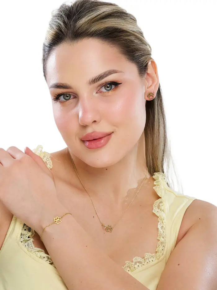 Hollywood Sensation HeartPaws 18K Gold Plated Heart and Paw Necklace | Nordstrom | Nordstrom