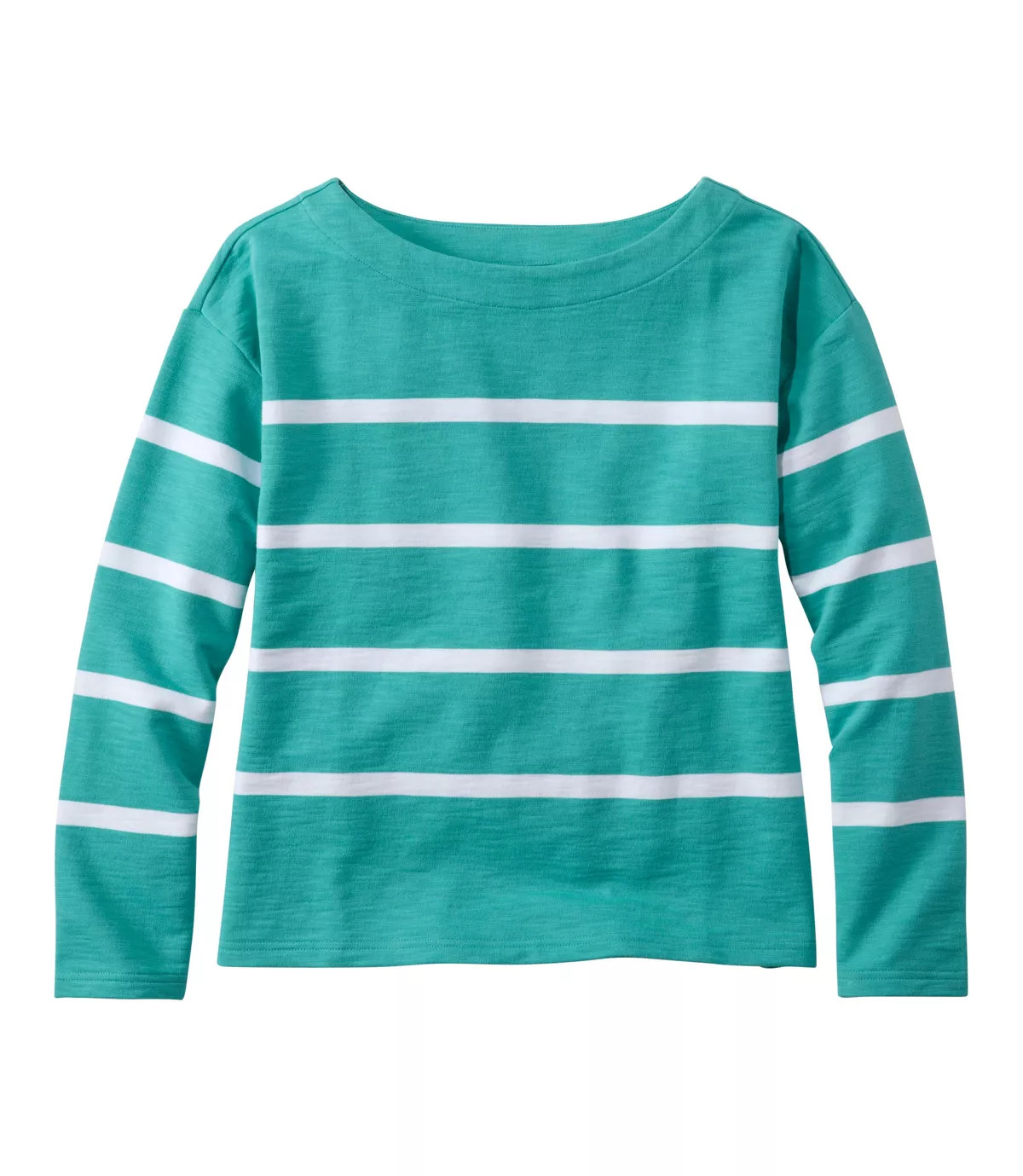 Women's Peaks Island Top, Relaxed Boatneck Long-Sleeve Stripe | L.L. Bean
