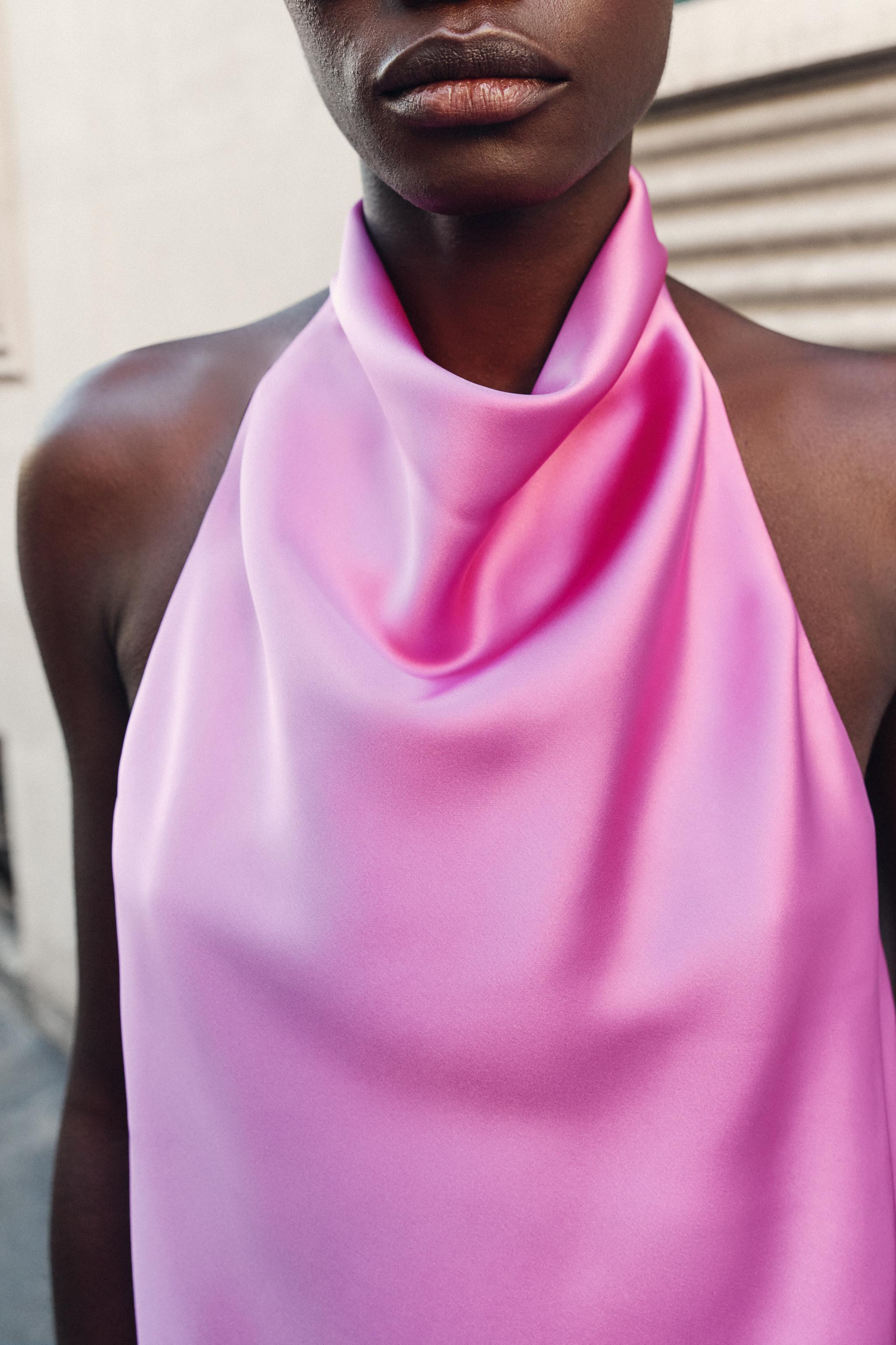 SATIN EFFECT HALTER TOP | Zara Canada