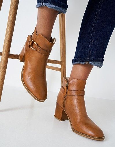 Women's Hailey Leather Heeled Boot from Crew Clothing Company | Crew Clothing (UK)