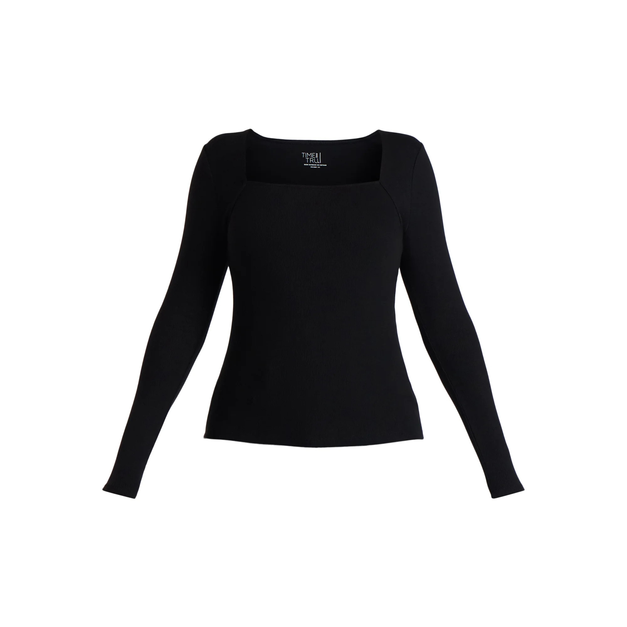 Time and Tru Women's Ribbed Square Neck Top, Size XS-3XL | Walmart (US)