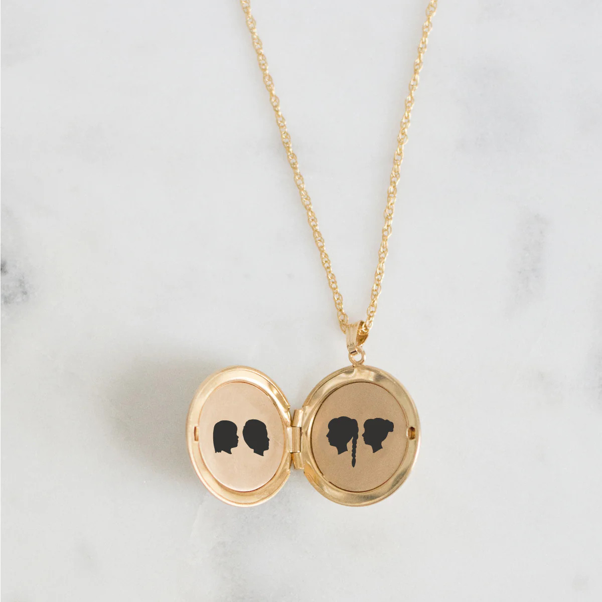 14K Gold Filled Medium Silhouette Locket | Vana Chupp Studio