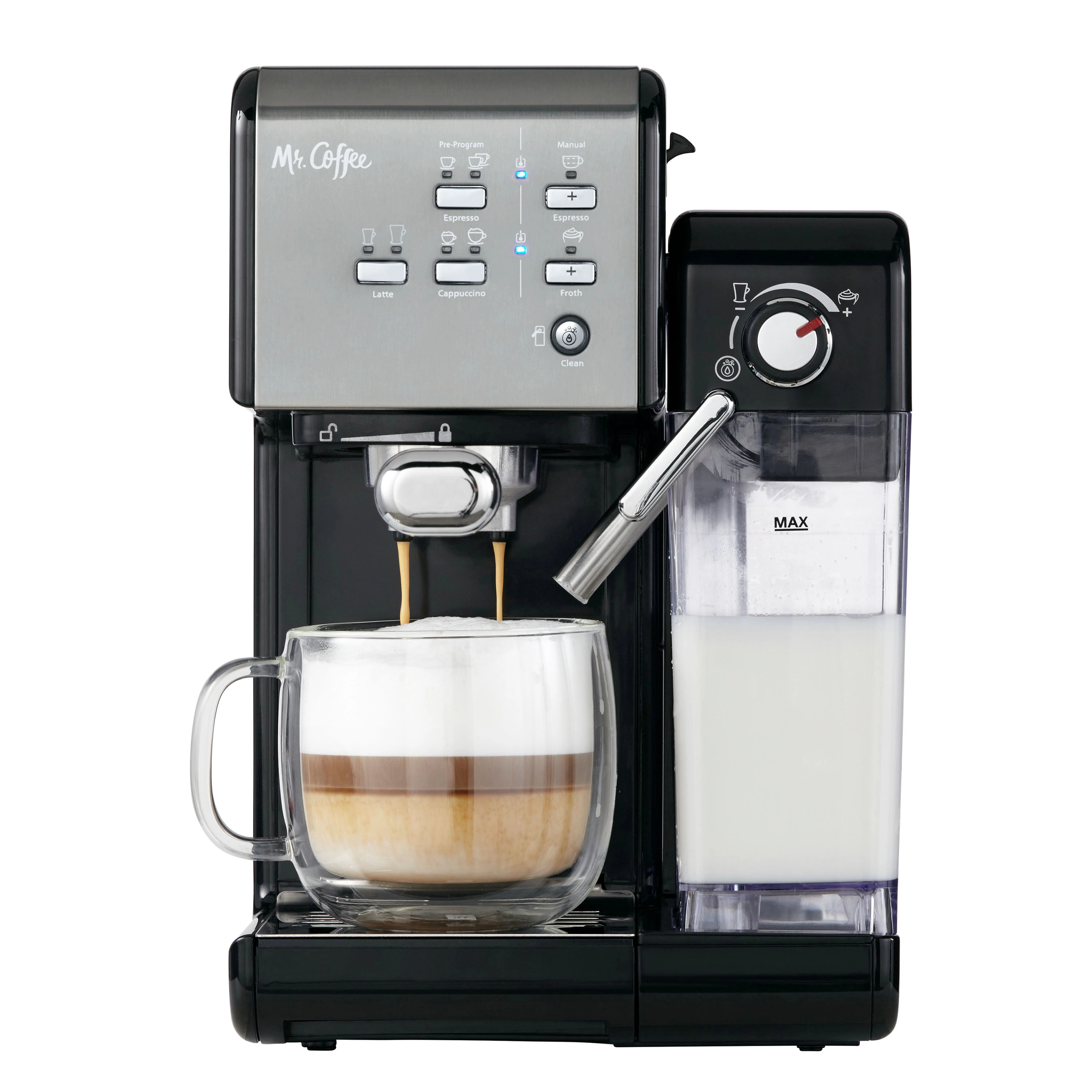 Mr. Coffee One-Touch CoffeeHouse Espresso and Cappuccino Machine, Dark Stainless | Bed Bath & Beyond