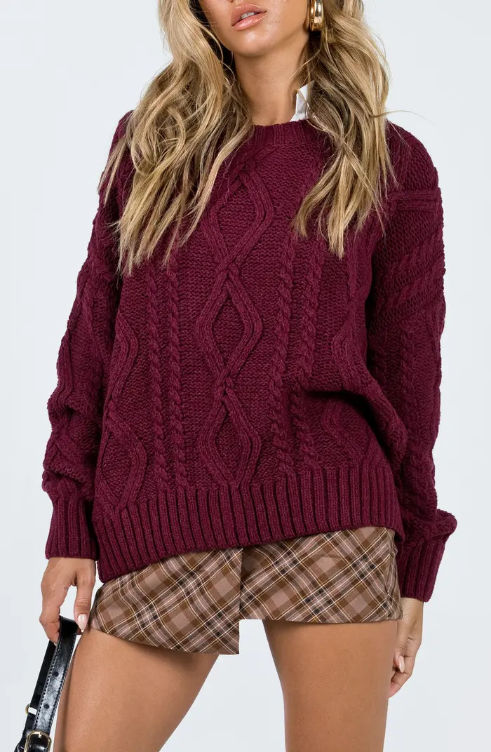 Anaya Oversize Cable Stitch Sweater | Nordstrom