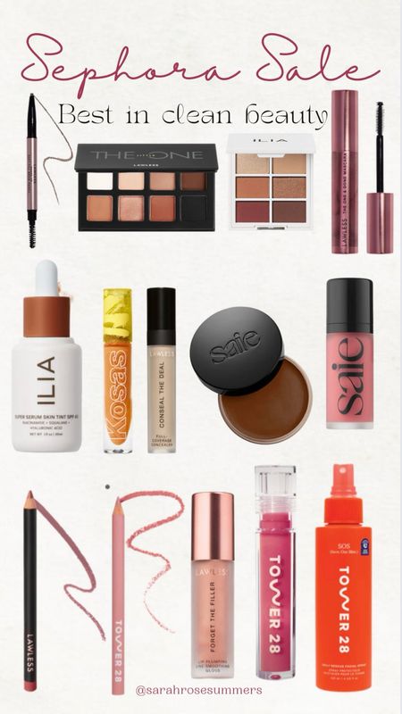 Use code YAYSAVE for for Sephora sale now - get a full face in clean beauty.
Best in clean beauty: lawless brow, Lawless mascara, Ilia serum, Ilia Eyeshadow Palette, Lawless The One Eyeshadow Palette, Kosas concealer, Lawless concealer, Saie blush, Saie contour, Kosas powder, Lawless lip pencil, Tower38 lip pencil, Tower28 gloss in coconut, Lawless gloss, Tower28 spray 

#LTKbeauty #LTKsalealert #LTKxSephora