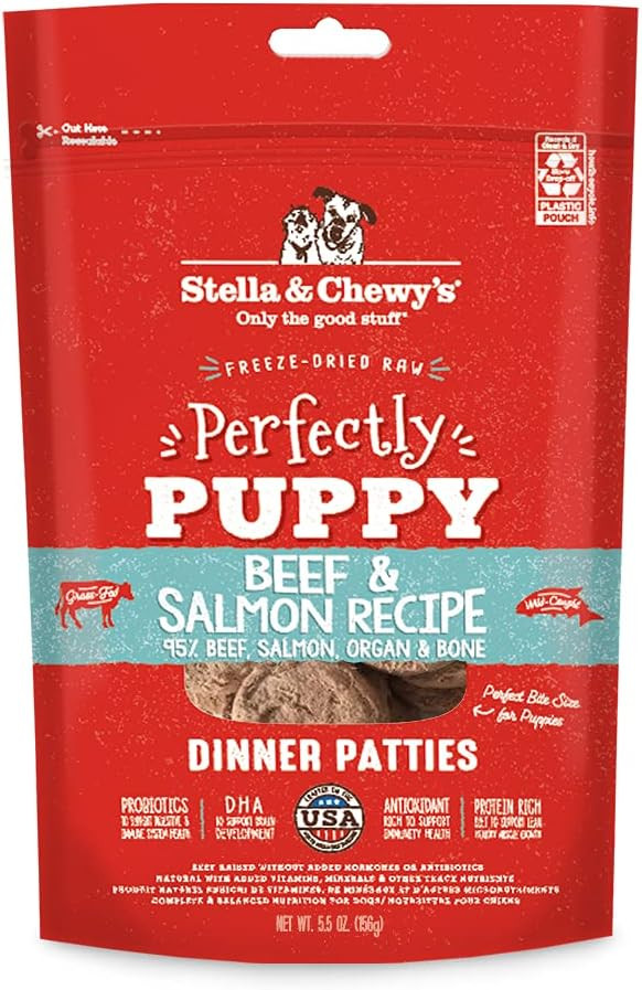Stella & Chewy's Perfectly Puppy Freeze-Dried Raw Beef and Salmon Dinner Patties Grain-Free Dog F... | Amazon (CA)