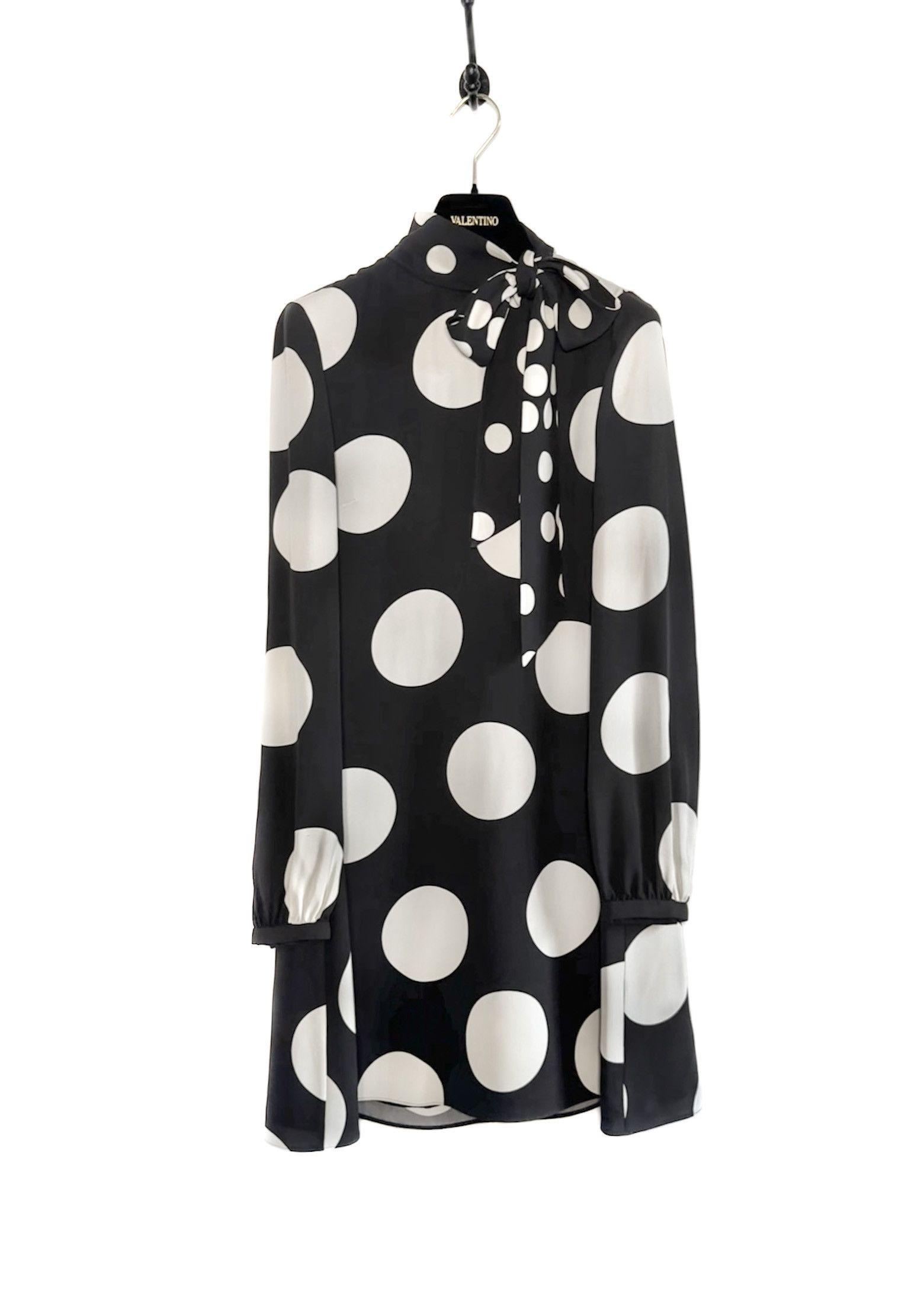 Valentino Valentino Black Ivory Polka Dot Silk Mini Dress | Grailed | Grailed