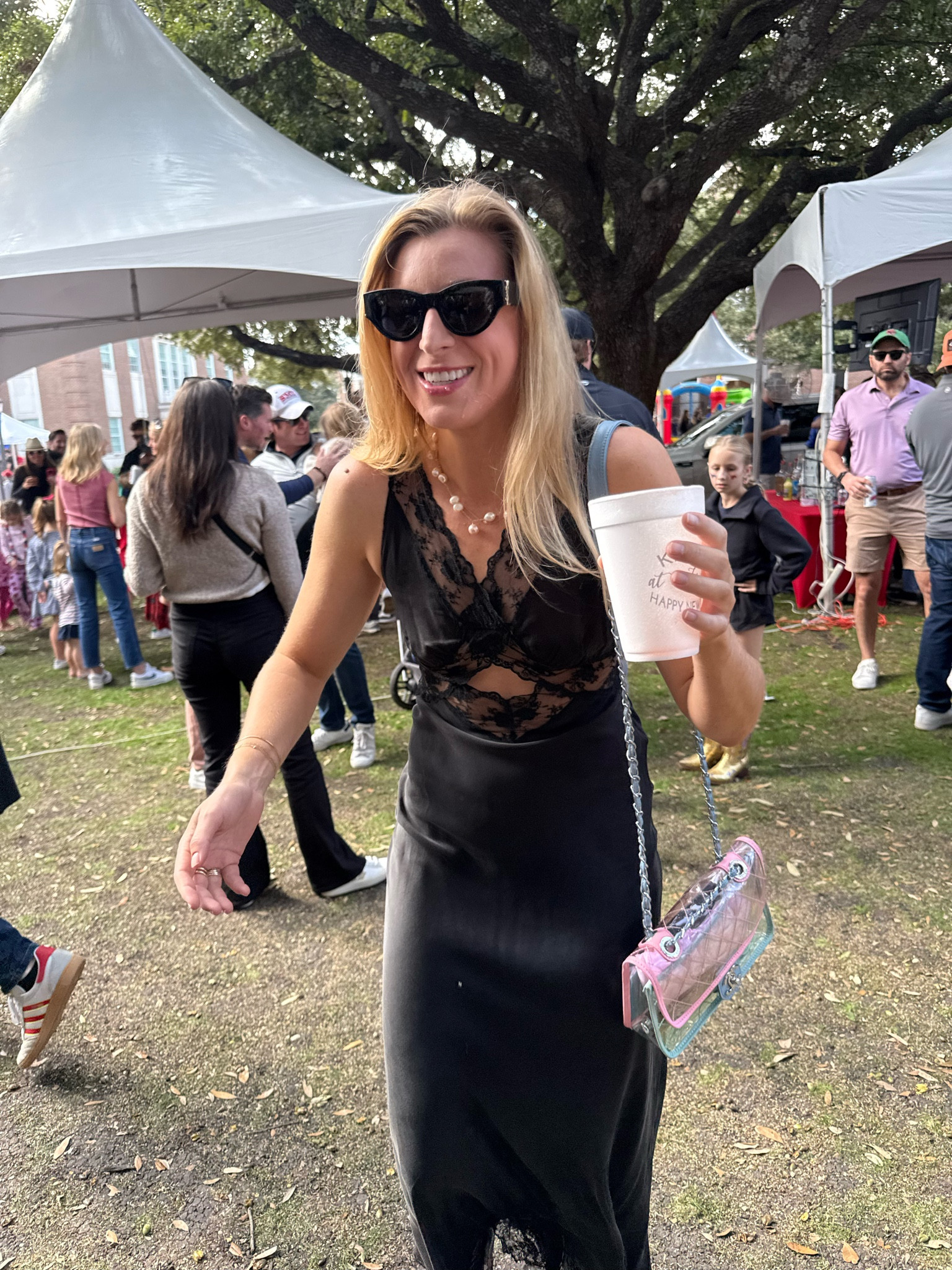 SMU Boulevard but all black! This dress was so fun to wear! Boots are a custom Brooke Boot in black but we metallic stars like the Rush so I liked both! 