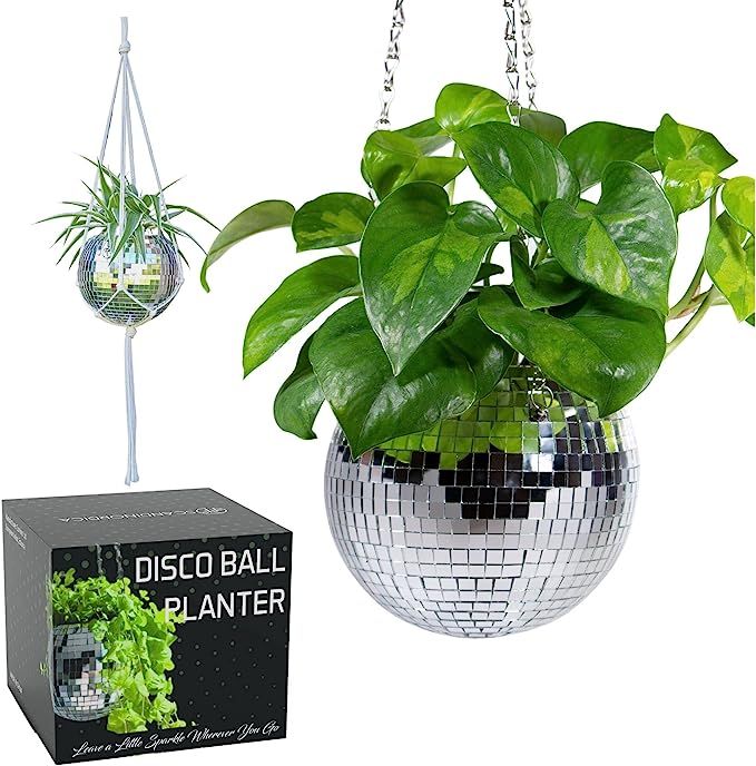 Amazon.com: SCANDINORDICA Disco Ball Planter – Disco Ball Plant Hanger, Mirror Disco Planter wi... | Amazon (US)