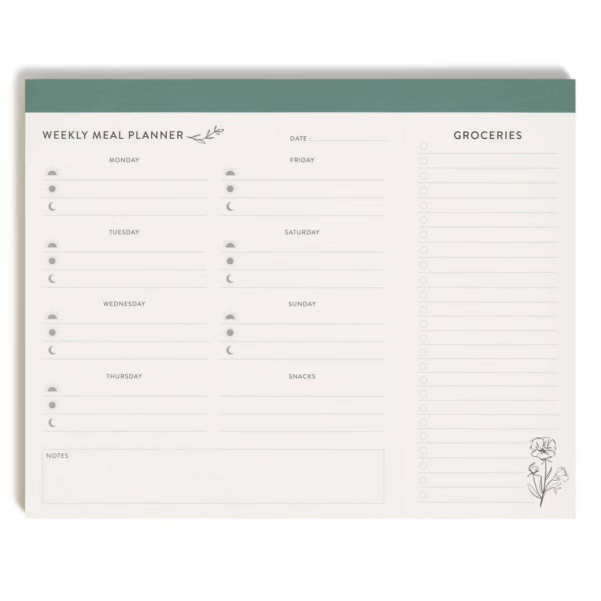 U Brands Weekly Meal Planner 10"x8" Floral Line Art | Target