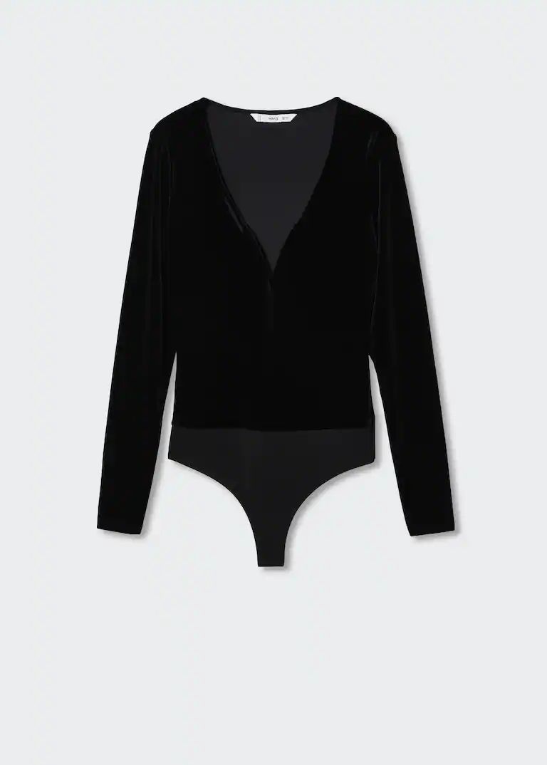Bodysuit velvet sweetheart neckline -  Women | Mango United Kingdom | MANGO (UK)