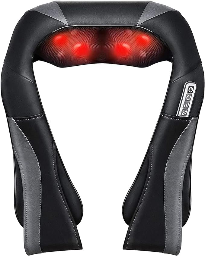 Neck and Back Massager with Heat, Electric Shoulder Massage with 8 Nodes, 3D Deep Tissue Kneading... | Amazon (US)