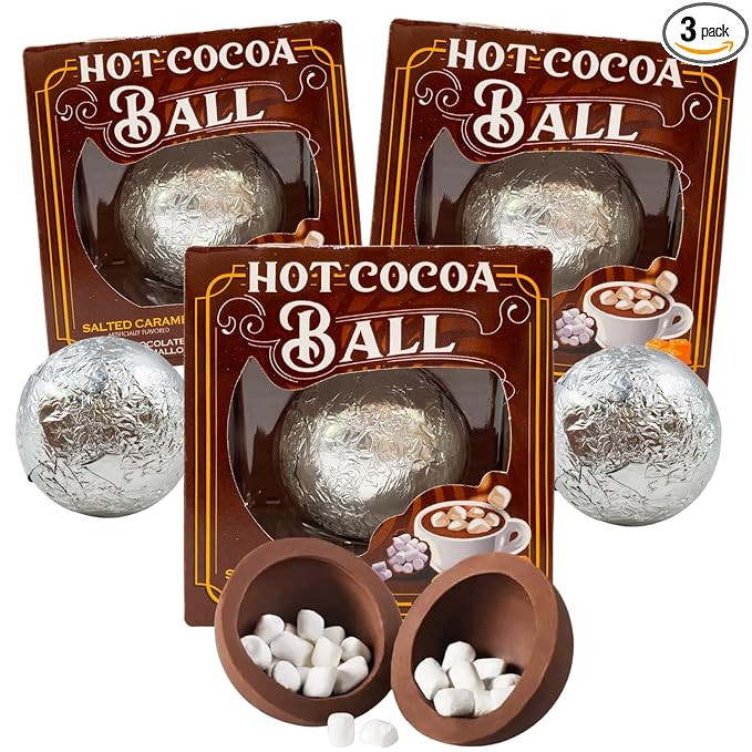 Needzo Hot Chocolate Salted Caramel Flavored Melting Balls, Bulk Cocoa with Mini Marshmallows Ins... | Amazon (US)