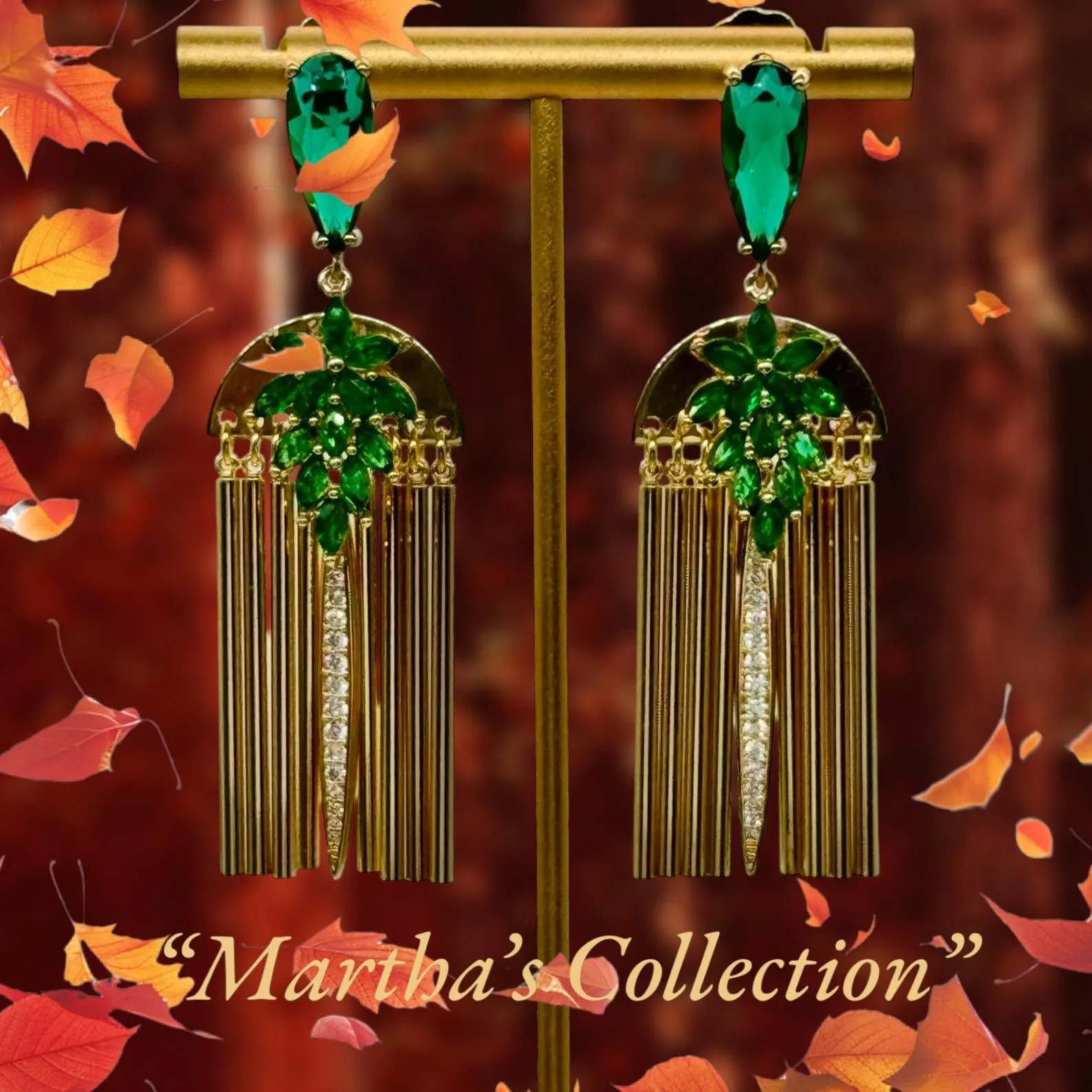 Art Deco Green Leaves | Etsy (US)