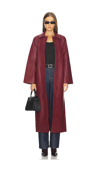 Reggie Leather Coat in Scarlet | Revolve Clothing (Global)