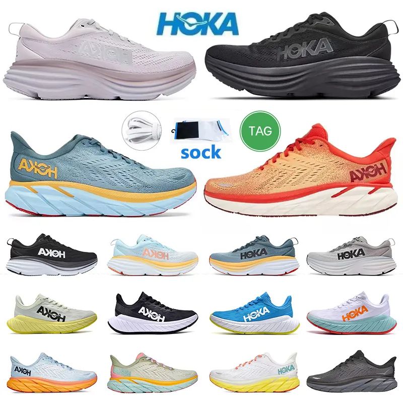 Hoka Bondi 8 Outdoor Shoes Hokas ONE ONE Clifton 8 Black White Shock Absorbing Road Carbon x2 Men... | DHGate