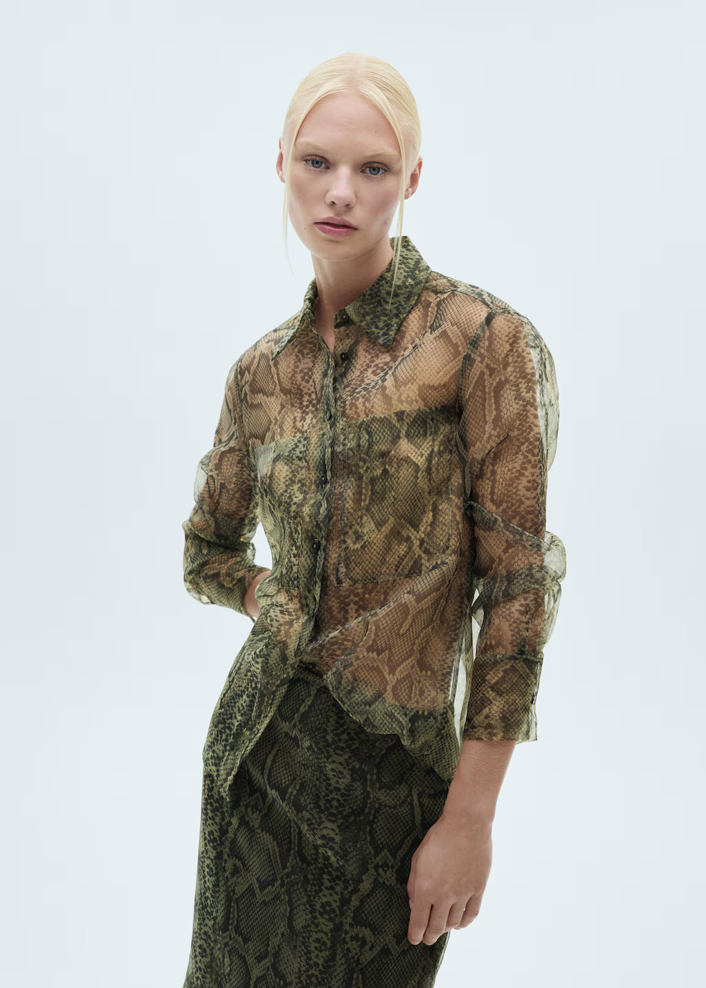 Organza snake shirt - Women | MANGO USA | Mango (US/MX/AU)