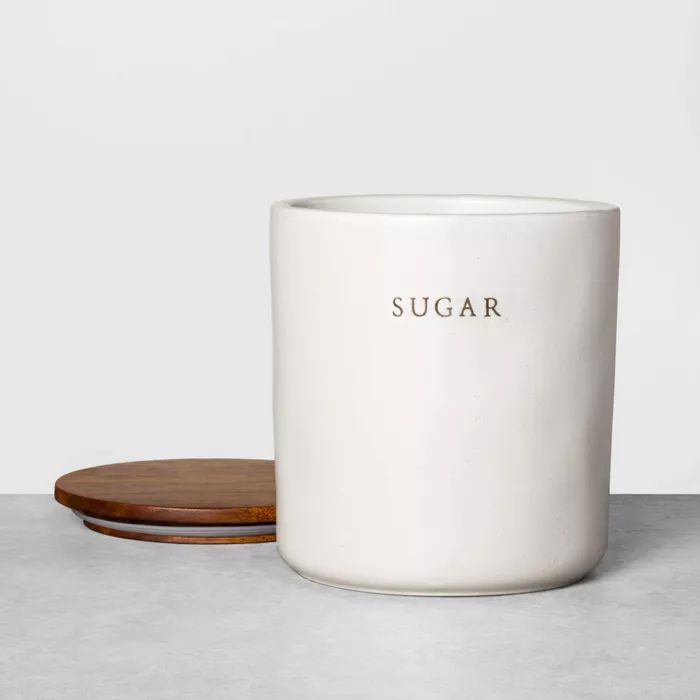 Sugar Stoneware Canister with Wood Lid - Hearth & Hand™ with Magnolia | Target