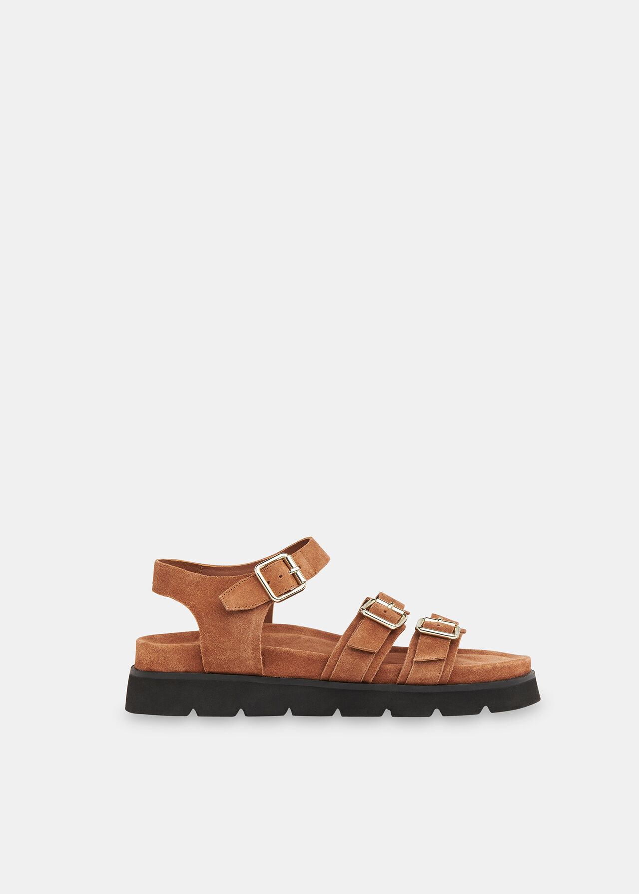 Tan Jemma Triple Buckle Sandal | WHISTLES | Whistles UK | | Whistles