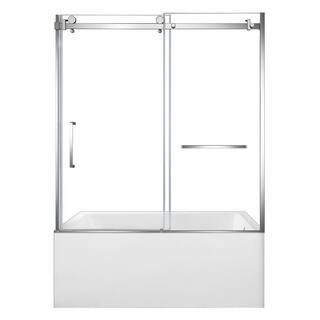 59.8 in. x 31 in. Acrylic Rectangular Alcove Soaking Bathtub with Right Drain in White/Polished Chrome | The Home Depot