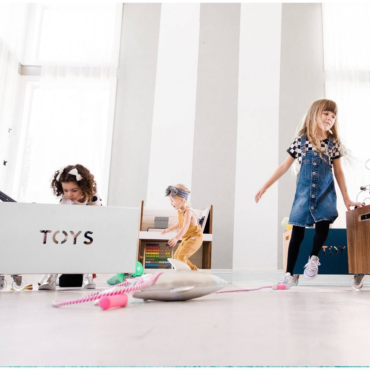 Wood Veneer Kids' Toy Box Chest On Casters White - Nico & Yeye | Target