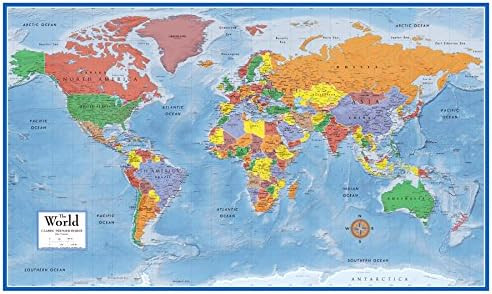 Swiftmaps 24x36 World Classic Premier Wall Map Poster (Laminated) | Amazon (US)