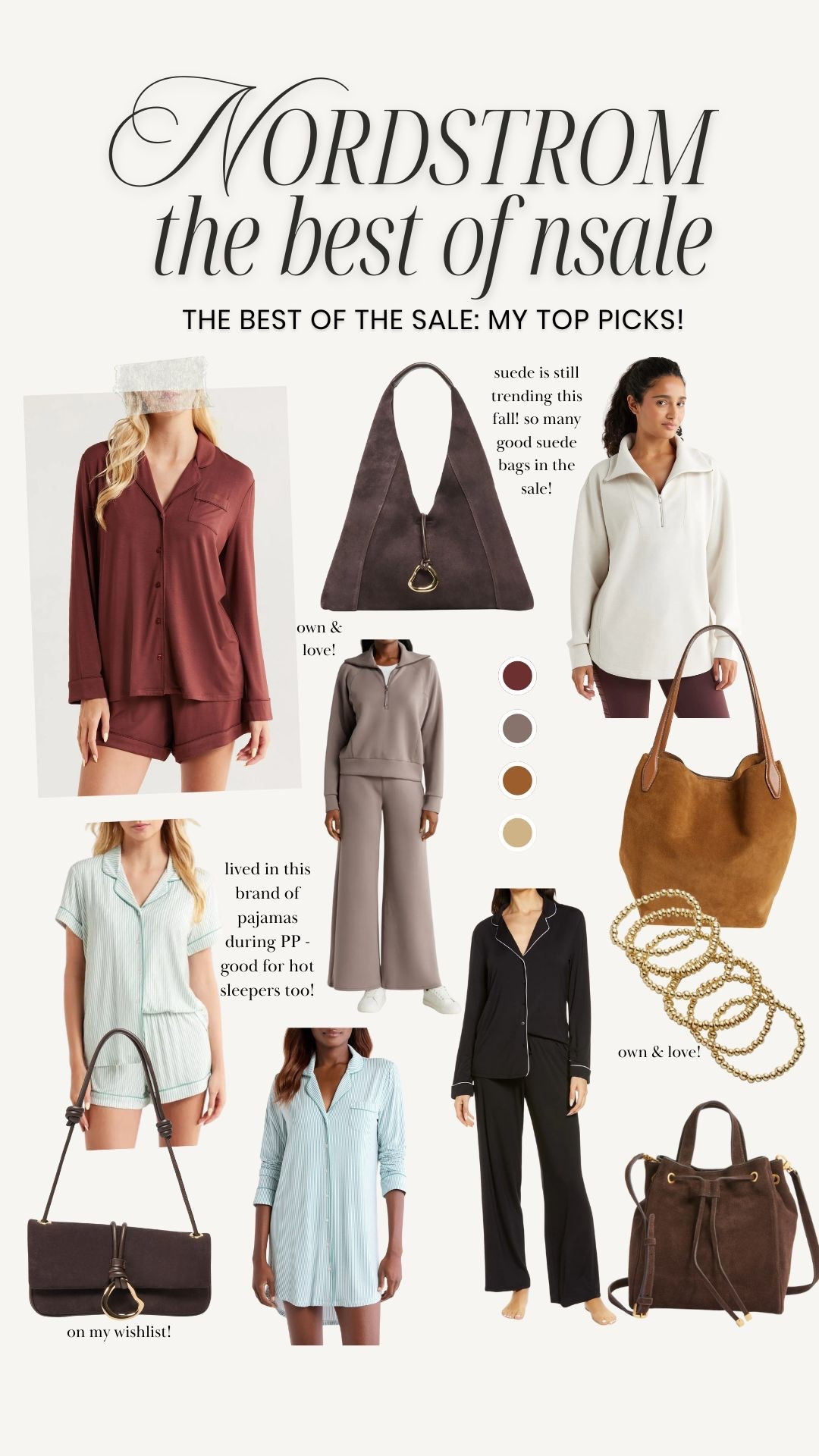 Nordstrom Anniversary Sale top picks for pajamas, bags and accessories! Suede bags are trending! This brand of pajamas were my fave for postpartum + breastfeeding/nursing

Nsale




#LTKItBag #LTKBump #LTKSaleAlert