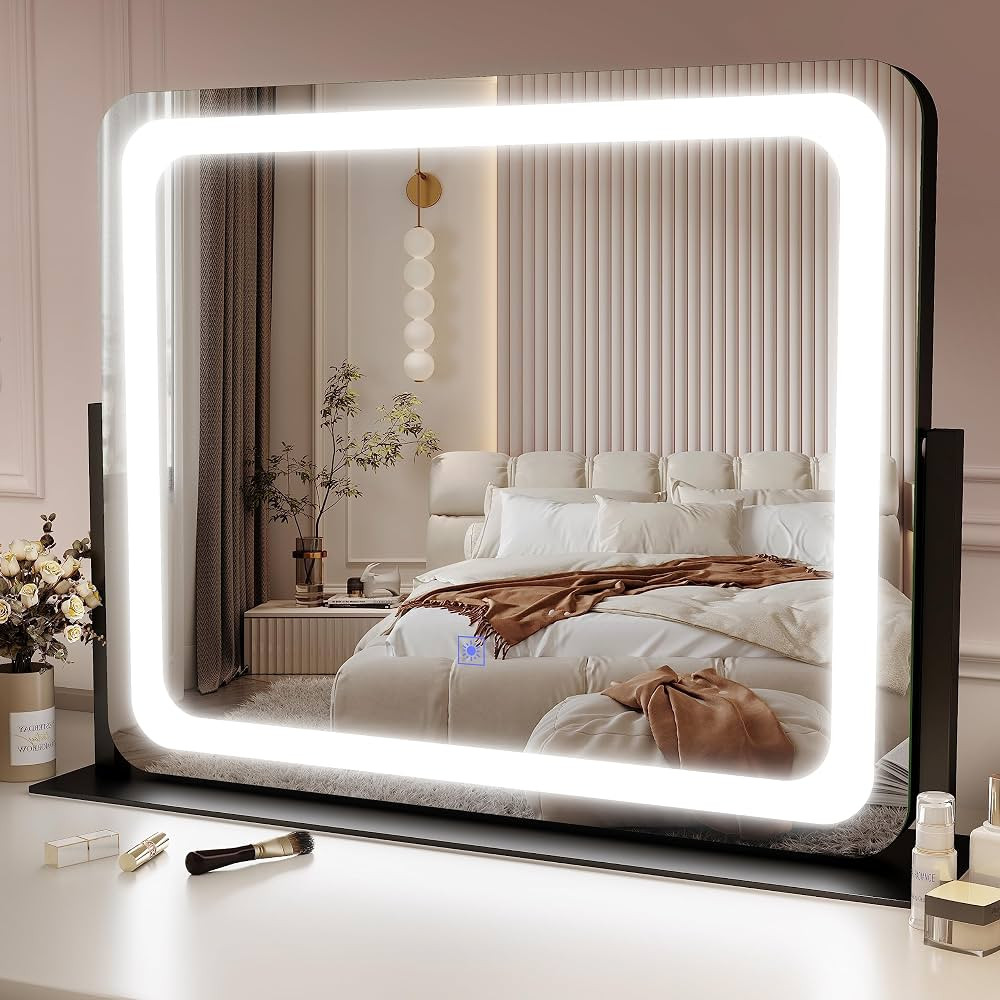 ROLOVE Vanity Mirror Makeup Mirror with Lights, Large Lighted Vanity Mirror, Light Up Mirror with... | Amazon (US)
