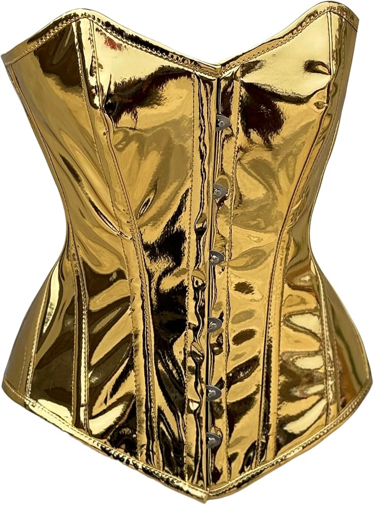 Women's Heavy Duty Over Bust PVC Corset Waist Trainer Double Steel Boned Costume Corset | Amazon (US)