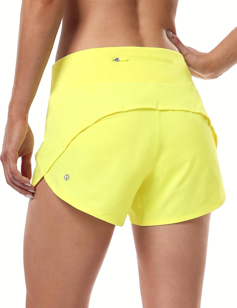 HeyNuts Focus Running Shorts for Women, Mid Waisted Athletic Shorts with Liner Workout Shorts wit... | Amazon (US)