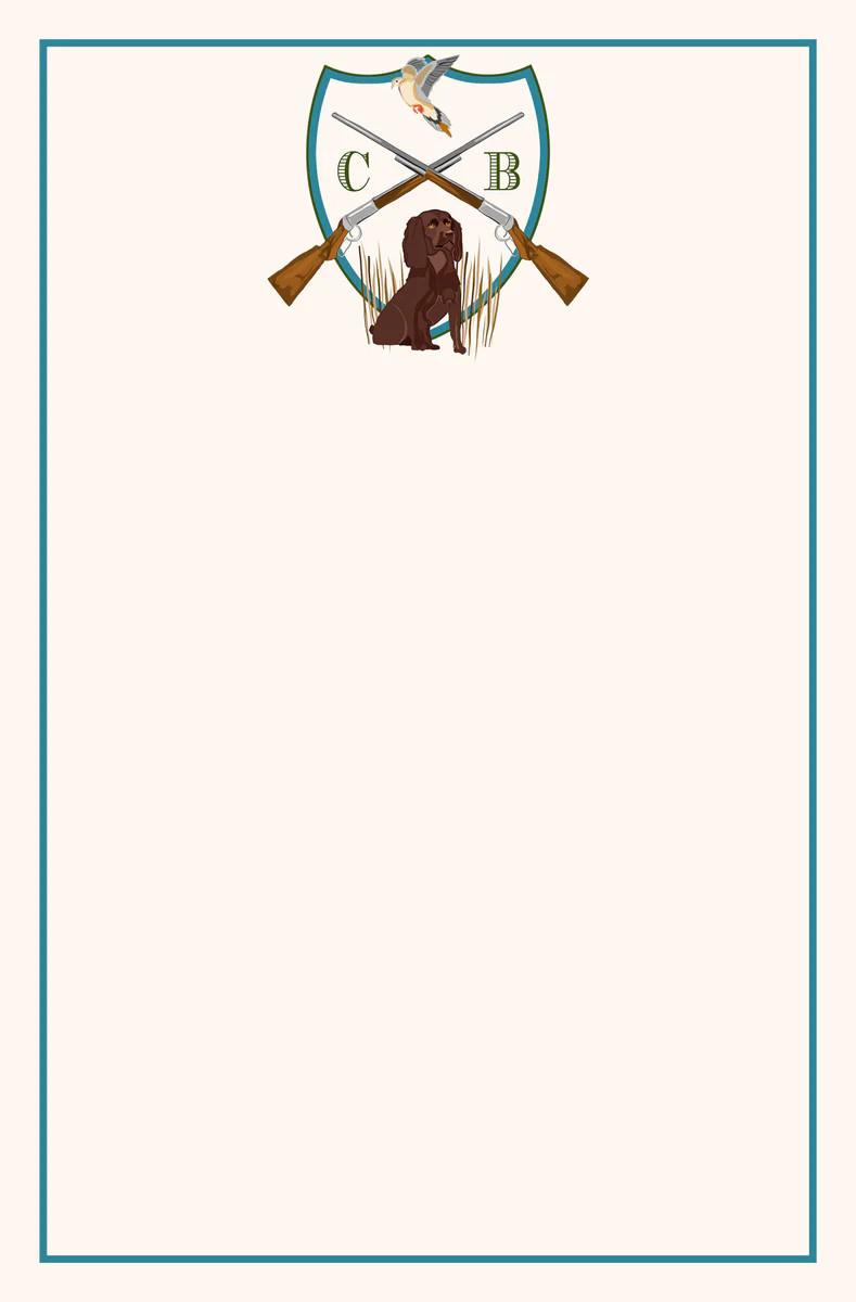 Men's Dove Hunt Custom Crest Personalized Notepad, Multiple Sizes Available | Taylor Beach Design