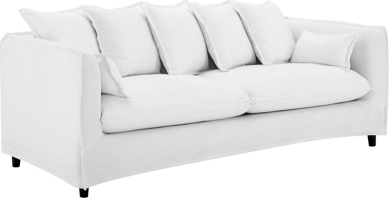 Avalon Slipcover Fabric Sofa In White | 1stopbedrooms