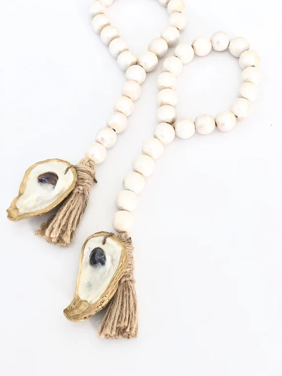 Coastal Blessing Bead  Gold Oyster with Pearl White Painted | Etsy | Etsy (US)