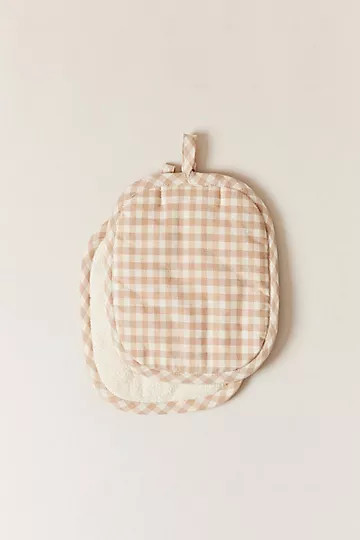 Farmhouse Pottery Petite Gingham Potholders | Anthropologie (US)