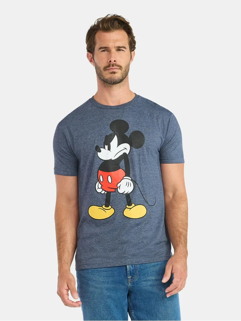 Mickey Mouse Men's and Big Men's Graphic Tee with Short Sleeves, Sizes S-3XL | Walmart (US)