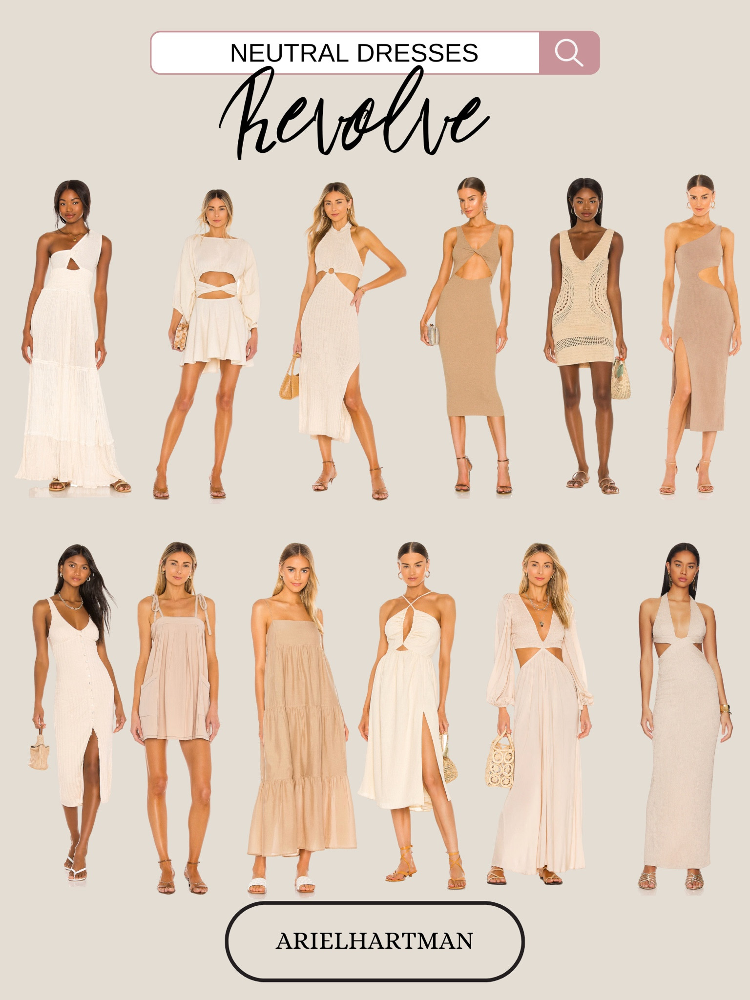 Neutral dresses 
Beach dress 
Vacation dress 
Wedding guest dress 

#LTKtravel #LTKstyletip #LTKU
