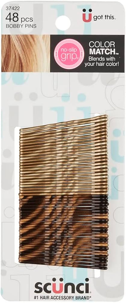 Scunci by Conair No-Slip Grip bobby pins - bobby pins brown hair - hair accessories for women - C... | Amazon (US)