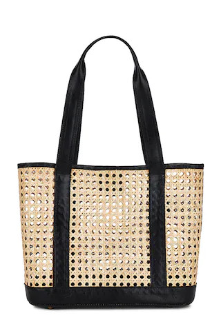 Lovestrength Natural Rattan Wicker Tote in Black from Revolve.com | Revolve Clothing (Global)